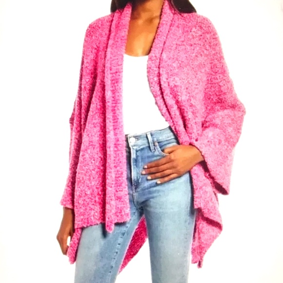 FREE PEOPLE BFF Cardigan Oversized Sweater Prickly Pear Pink Women’s Size Medium - Picture 1 of 16